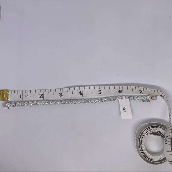 28 Carat Moissanite Diamond Tennis Bracelet 18K 925 Brilliant Round Cut 6.5mm - Picture 7 of 9